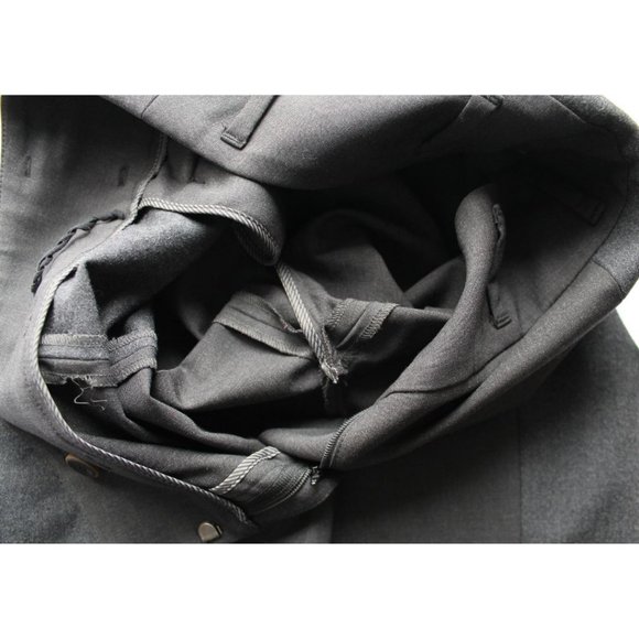 Brunello Cucinelli Virgin Wool Blend Tapered Leg Cuffed Trouser Steel Size 4 - Picture 5 of 10